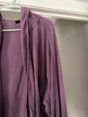 Urban Outfitters Lavender Terry Hooded Cardigan thumbnail 2