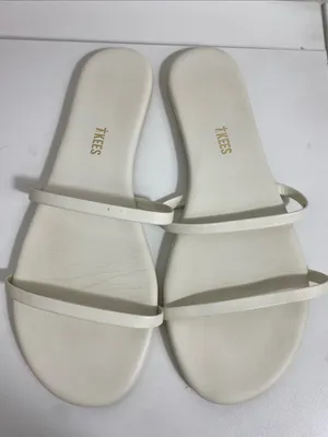 TKEES Cream Double-strap Minimal Slide Sandals Size 11 US thumbnail 3