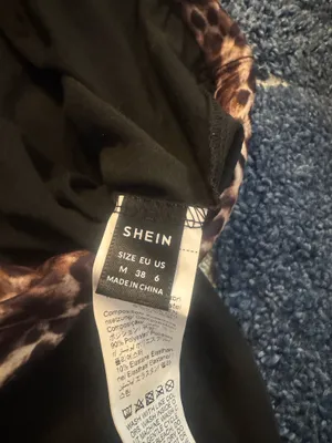 SheIn Cheetah print long sleeve cropped off-shoulder top with matching flare pants thumbnail 4