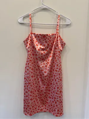 Urban Outfitters Light Pink and Orange Butterfly Print Mini Dress thumbnail 6