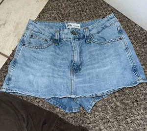 ZARA Blue Jean Skirt Mini thumbnail 1