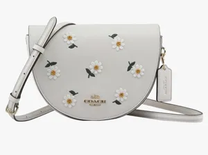 Coach C2863 Ellen Daisy Crossbody Bag Chalk White Embroidered Leather thumbnail 1