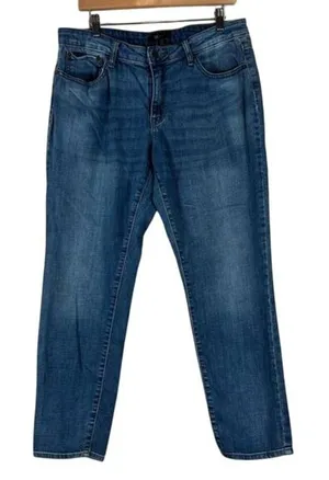 Frye Mid Rise Boyfriend Solid Denim Jeans‎ Medium Wash Casual Stretch Size 10 thumbnail 1