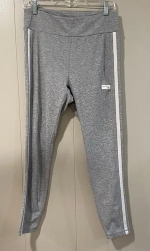 New Balance Gray Stripe Active Leggings Size L thumbnail 1