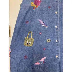 Vintage 2000 Warner Bros Studio Store Tweety Bird Embroidered Denim Shirt XL thumbnail 4