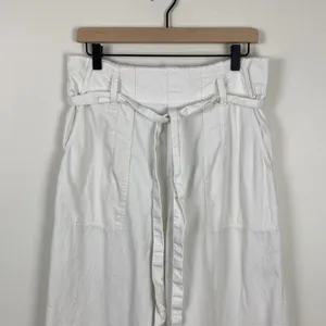 American Eagle High-Waisted Paperbag Wide Leg Pants White Women’s Size Large thumbnail 3
