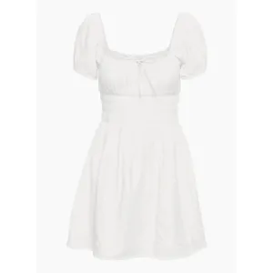 Aritzia Sundays‎ Best The Kay Dress White Mini Puff Sleeve Smocking Size S thumbnail 6
