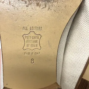 Brooks Brothers Beige Navy Twill and Leather Classic Slip-On Loafers- Size 8 thumbnail 8