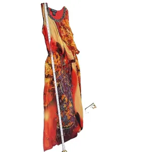 Bohemian Cafe Womens Boho Maxi Dress Paisley Floral Patchwork Beaded Neck M thumbnail 11