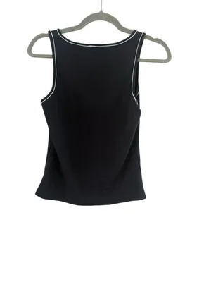 Women's Theory Scoop Neck Tank Top Size S Black White thumbnail 3