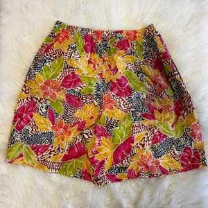 Vintage Gator of Florida Tropical Floral Cotton Shorts Pink Yellow Large USA thumbnail 5