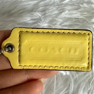 2" COACH Yellow Fob Bag Charm Hang tag Hangtag thumbnail 1