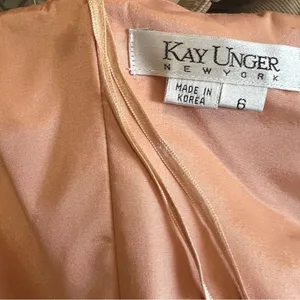 Kay Unger NWT Silk Strapless Ruched Blush Pinstripe Cocktail Dress Size 6 thumbnail 9