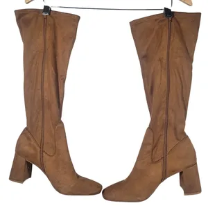 Nordstrom Rack Women's Tan Suede Block‎ Heel Knee High Boots Size 10M thumbnail 10