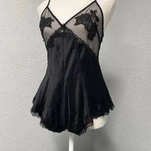 🆕 Victoria'S Secret Black Sheer Teddy Floral Lace Bodysuit Sheer Satin thumbnail 3