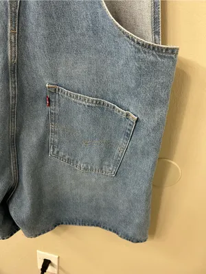 Levi's Utility Shortalls Denim Short Overalls Sz XL NWT thumbnail 9