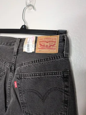 Levis 501 Womens Black Cotton Distressed Cropped Jeans W24 L26 thumbnail 5