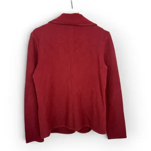 Pendleton Womens S Burgundy Lambs Wool Cardigan Blazer Jacket Classic Tailored thumbnail 2
