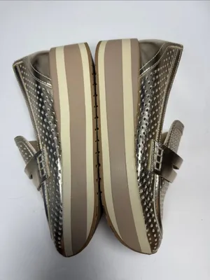 Dolce Vita Janine Chunky Platform Sole Slip-On Shoe Metallic Gold S-595 Sz 7.5 thumbnail 5