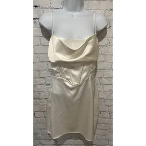 NWT Zara satin corset white Silky Mini dress Spaghetti Strap size small thumbnail 2