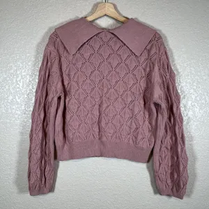 Marc New York Womens Coquette Cardigan Sweater Size M Dusty Pink Pearl Button thumbnail 7
