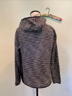 Columbia Women's Large Gray and Black Hooded Zip Up Space Dye Lightweight Jacket thumbnail 5