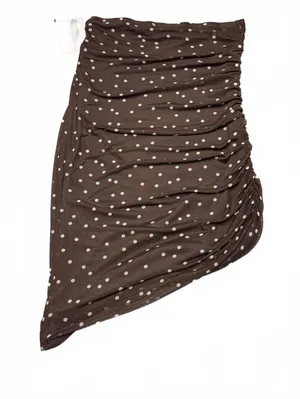 B-Wear Medium Brown Polka Dot Ruched Skirt thumbnail 2
