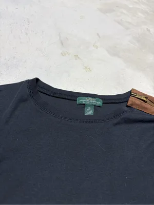 Lauren Ralph Lauren jeans co Black Long-Sleeve Top elbow patches XL thumbnail 7