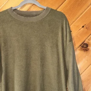 Aerie oversized coziest desert crewneck sweatshirt in hunter green thumbnail 4