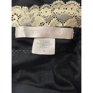 Vintage Victorias Secret Gold Label Black Lace Trim‎ Camisole Top Large USA Made thumbnail 4