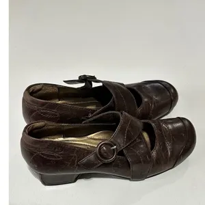 Vintage Y2K Josef Seibel Brown Leather Mary Jane Shoes Pumps EU 36 US 6 thumbnail 5