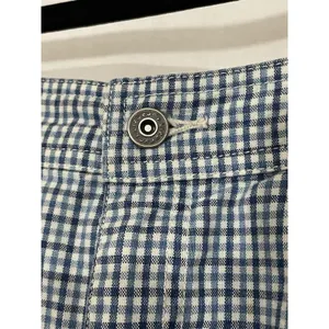 Vintage Liz wear Women’s Shorts 12 High Waisted Blue Gingham Pleated thumbnail 3