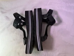 GUESS Black Platform Strappy Logo Sandals for Women thumbnail 5