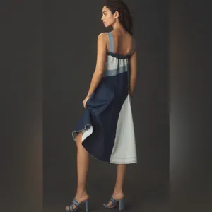 NEW Anthropologie Pilcro Seamed Smocked Midi Dress Small thumbnail 12
