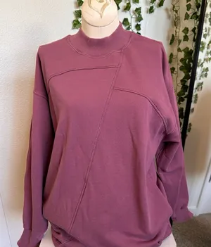lululemon sweatshirt oversized size XS Broken Beats Plum athletic thumbnail 1