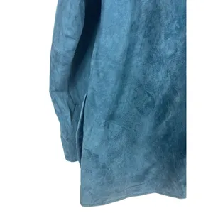 Vintage Dialogue Teal Blue Suede Leather Jacket Women’s M 90s Y2K Washable READ thumbnail 6