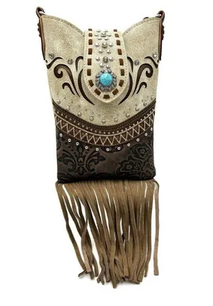 Western Crossbody Messenger Pouch Brown thumbnail 1