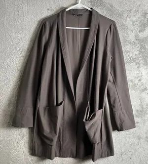 Eileen Fisher Washable‎ Stretch Crepe Jacket Size Small Rye Grayish Brown thumbnail 1