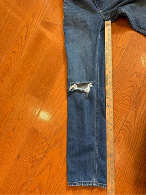Abercrombie & Fitch Curve Love High Rise Ankle Straight Jeans Distressed 25 thumbnail 4