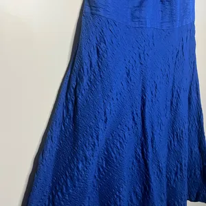 J.Crew 2008 Vintage Cobalt Blue 100% Cotton Halter Midi Dress thumbnail 6