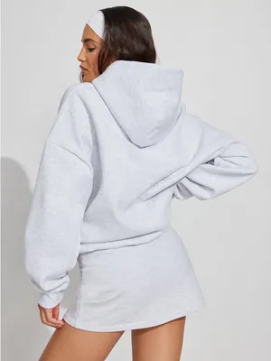 NWOT Garage Ultra Fleece oversized hoodie with pockets size s/m gray/snow white thumbnail 3