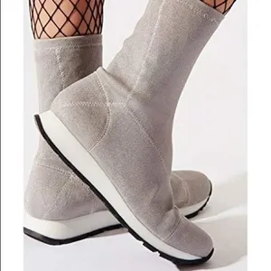 Free People Astral Sneaker Boot Mid-Calf Gray Size 36‎ Womens Knit Fabric Rubber thumbnail 5