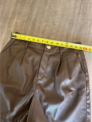 DISSH Faux Leather High Rise Shorts Chocolate Brown Women’s size AU 12 / US 8 thumbnail 9