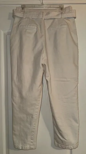 Target a new day High-Waist white cream Paperbag Pants with belt sash thumbnail 2