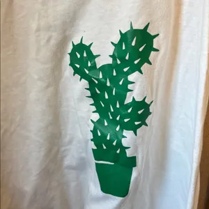 FINAL MARKDOWN Ideal T White Tank Top with Green Cactus Print small thumbnail 2