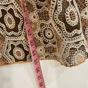 Free People XS Crochet Lace Maxi Cover Up Brown Boho Beach Resort thumbnail 5