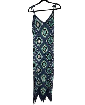 Elan Aleki Crochet Maxi Cover Up Dress Medium thumbnail 7