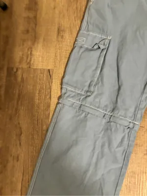 NWT Pacsun Blue Zip Off Low Rise Puddle Pants featuring convertible legs large thumbnail 6