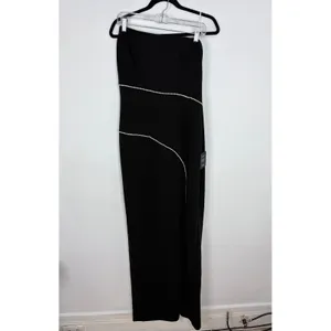 Lulus Elevated Sparkle Black Rhinestone Maxi Dress Wedding Guest Formal Large thumbnail 3
