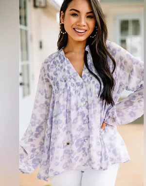 NWOT Entro purple floral blouse thumbnail 1
